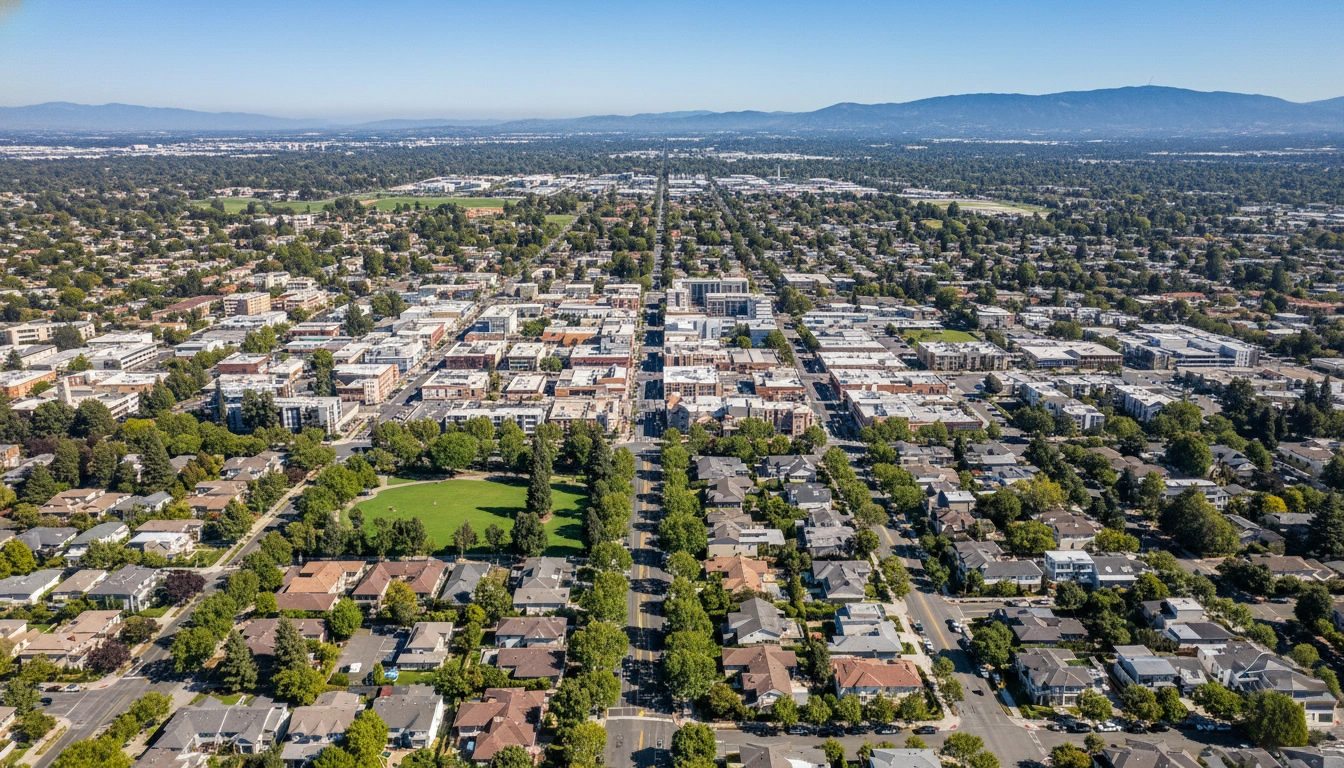 Residential neighborhood aerial
