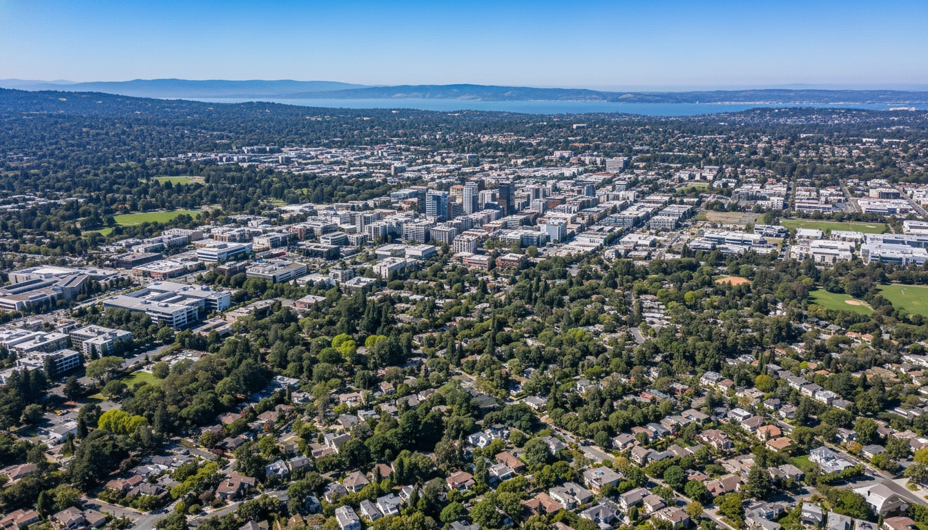 Aerial view of Silicon Valley